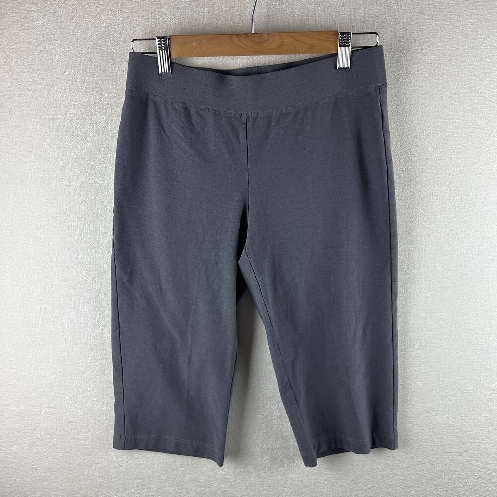 Eileen Fisher Womens Capris Grey Shorts Stretch Knit